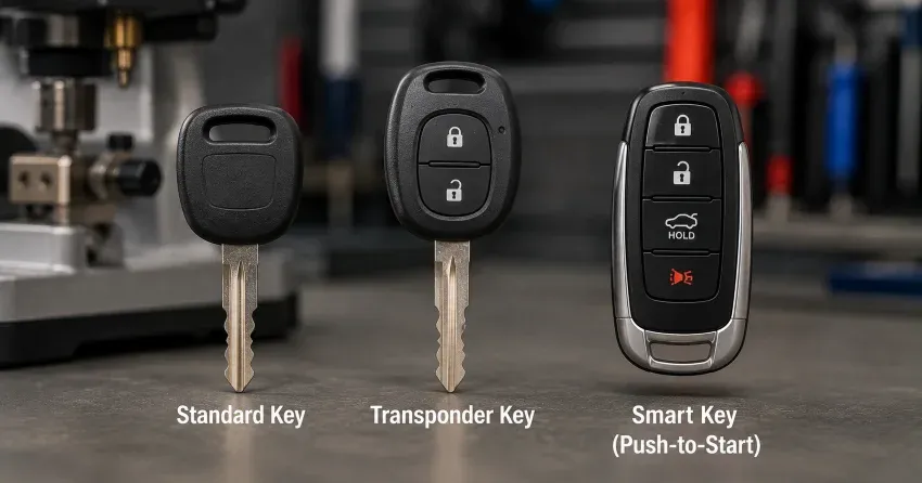 technician cutting a transponder ignition key in Armitage, Newmarket