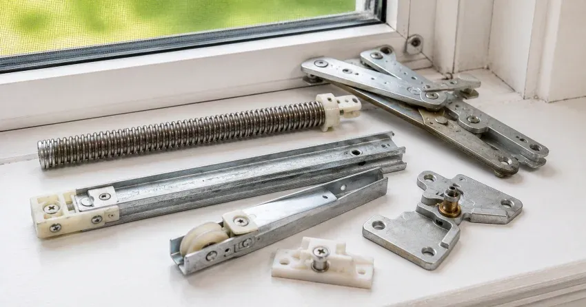 technician adjusting window sash alignment in Newmarket home